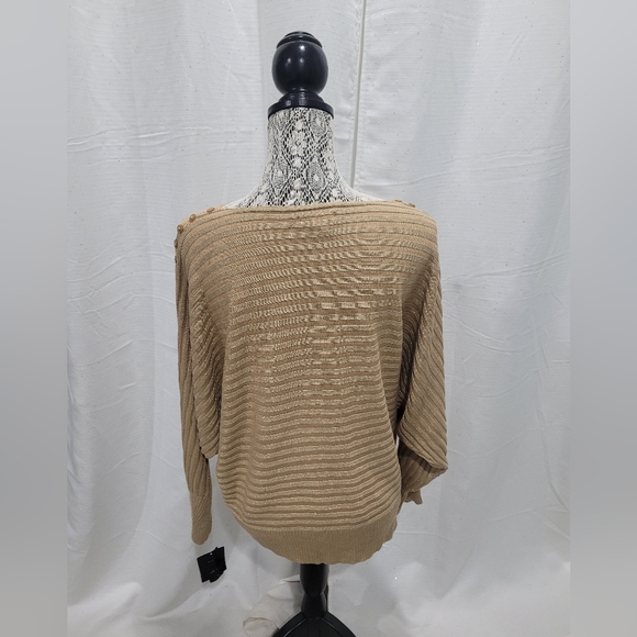 Alfani Sweater Gold with Glimmer Women's Sweater PXL - Picture 2 of 7